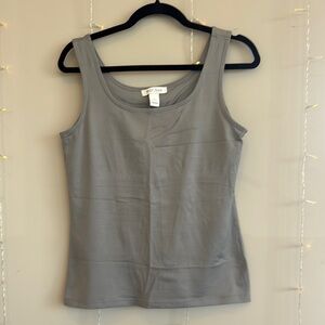 White House Black Market Gray Fitted Tank Top